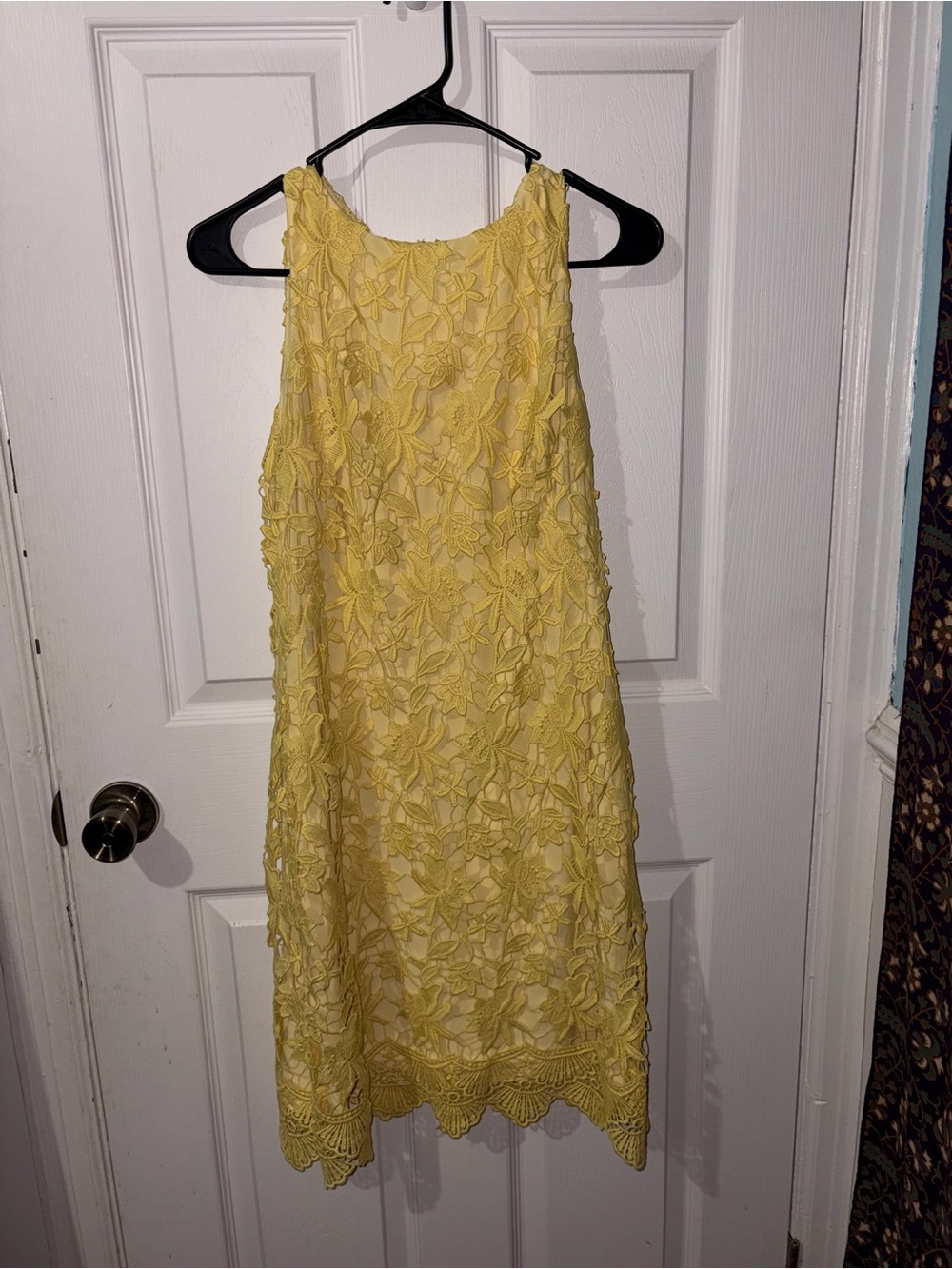 Ralph Lauren Yellow Floral Lace Midi Dress